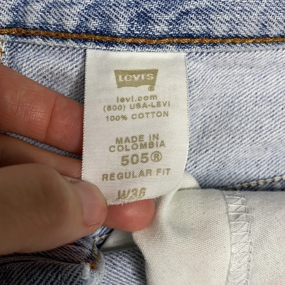 Levi's 505 Light Wash Button Fly Shorts Size W36 Regular Fit